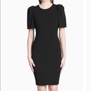 Calvin Klein solid puff shoulder sheath dress